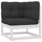 vidaXL 11-tlg. Garten-Lounge-Set mit Kissen Weiß Kiefer Massivholz vidaXL 11-tlg. Garten-Lounge-Set mit Kissen Weiß Kiefer Massivholz