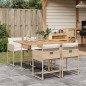 vidaXL 5-tlg. Garten-Essgruppe mit Kissen Beige Poly Rattan vidaXL 5-tlg. Garten-Essgruppe mit Kissen Beige Poly Rattan