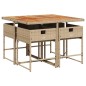 vidaXL 5-tlg. Garten-Essgruppe mit Kissen Beige Poly Rattan vidaXL 5-tlg. Garten-Essgruppe mit Kissen Beige Poly Rattan