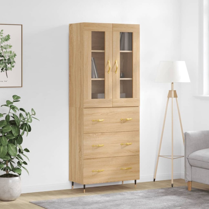vidaXL Highboard Sonoma-Eiche 69,5x34x180 cm Holzwerkstoff vidaXL Highboard Sonoma-Eiche 69,5x34x180 cm Holzwerkstoff