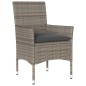 vidaXL 9-tlg. Garten-Essgruppe mit Kissen Grau Poly Rattan und Glas vidaXL 9-tlg. Garten-Essgruppe mit Kissen Grau Poly Rattan und Glas