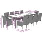 vidaXL 11-tlg. Garten-Essgruppe mit Kissen Schwarz Poly Rattan Glas vidaXL 11-tlg. Garten-Essgruppe mit Kissen Schwarz Poly Rattan Glas
