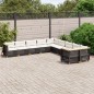 vidaXL 10-tlg. Garten-Sofagarnitur mit Kissen Schwarz Poly Rattan vidaXL 10-tlg. Garten-Sofagarnitur mit Kissen Schwarz Poly Rattan