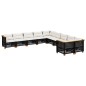 vidaXL 10-tlg. Garten-Sofagarnitur mit Kissen Schwarz Poly Rattan vidaXL 10-tlg. Garten-Sofagarnitur mit Kissen Schwarz Poly Rattan