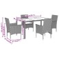 vidaXL 5-tlg. Garten-Essgruppe mit Kissen Weiß Poly Rattan und Glas vidaXL 5-tlg. Garten-Essgruppe mit Kissen Weiß Poly Rattan und Glas