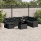 vidaXL 9-tlg. Garten-Sofagarnitur mit Kissen Schwarz Poly Rattan vidaXL 9-tlg. Garten-Sofagarnitur mit Kissen Schwarz Poly Rattan