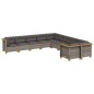 vidaXL 10-tlg. Garten-Sofagarnitur mit Kissen Grau Poly Rattan vidaXL 10-tlg. Garten-Sofagarnitur mit Kissen Grau Poly Rattan