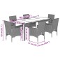 vidaXL 7-tlg. Garten-Essgruppe mit Kissen Schwarz Poly Rattan Glas vidaXL 7-tlg. Garten-Essgruppe mit Kissen Schwarz Poly Rattan Glas