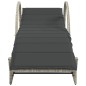 vidaXL Sonnenliegen 2 Stk. mit Tisch Hellgrau Poly Rattan vidaXL Sonnenliegen 2 Stk. mit Tisch Hellgrau Poly Rattan