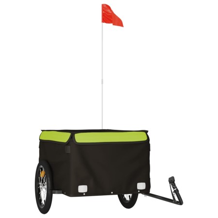 vidaXL Fahrradanhänger Schwarz und Grün 45 kg Eisen