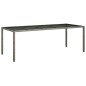 vidaXL 9-tlg. Garten-Essgruppe mit Kissen Grau Poly Rattan und Glas vidaXL 9-tlg. Garten-Essgruppe mit Kissen Grau Poly Rattan und Glas