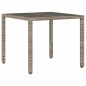 vidaXL 3-tlg. Garten-Essgruppe mit Kissen Grau Poly Rattan und Glas vidaXL 3-tlg. Garten-Essgruppe mit Kissen Grau Poly Rattan und Glas