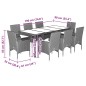 vidaXL 9-tlg. Garten-Essgruppe mit Kissen Schwarz Poly Rattan und Glas vidaXL 9-tlg. Garten-Essgruppe mit Kissen Schwarz Poly Rattan und Glas