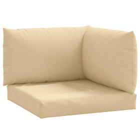 vidaXL Palettenkissen 3-tlg. Melange Beige Stoff