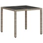 vidaXL 5-tlg. Garten-Essgruppe mit Kissen Hellgrau Poly Rattan Glas vidaXL 5-tlg. Garten-Essgruppe mit Kissen Hellgrau Poly Rattan Glas