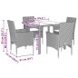 vidaXL 5-tlg. Garten-Essgruppe mit Kissen Hellgrau Poly Rattan Glas vidaXL 5-tlg. Garten-Essgruppe mit Kissen Hellgrau Poly Rattan Glas