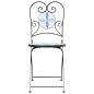 vidaXL Bistrostühle 2 Stk. Klappbar Blau und Weiß Keramik vidaXL Bistrostühle 2 Stk. Klappbar Blau und Weiß Keramik