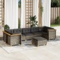 vidaXL 8-tlg. Garten-Sofagarnitur mit Kissen Grau Poly Rattan vidaXL 8-tlg. Garten-Sofagarnitur mit Kissen Grau Poly Rattan