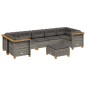 vidaXL 8-tlg. Garten-Sofagarnitur mit Kissen Grau Poly Rattan vidaXL 8-tlg. Garten-Sofagarnitur mit Kissen Grau Poly Rattan