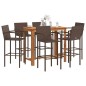 vidaXL 7-tlg. Gartenbar-Set Braun Massivholz Akazie und Poly Rattan vidaXL 7-tlg. Gartenbar-Set Braun Massivholz Akazie und Poly Rattan