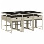 vidaXL 7-tlg. Garten-Essgruppe mit Kissen Hellgrau Poly Rattan vidaXL 7-tlg. Garten-Essgruppe mit Kissen Hellgrau Poly Rattan