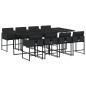 vidaXL 9-tlg. Garten-Essgruppe mit Kissen Schwarz Poly Rattan vidaXL 9-tlg. Garten-Essgruppe mit Kissen Schwarz Poly Rattan