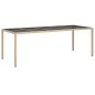 vidaXL 9-tlg. Garten-Essgruppe mit Kissen Beige Poly Rattan Glas