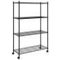 vidaXL Lagerregal mit 4 Böden und Rollen 90x35x142 cm Schwarz 200 kg vidaXL Lagerregal mit 4 Böden und Rollen 90x35x142 cm Schwarz 200 kg