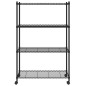 vidaXL Lagerregal mit 4 Böden und Rollen 90x35x142 cm Schwarz 200 kg vidaXL Lagerregal mit 4 Böden und Rollen 90x35x142 cm Schwarz 200 kg