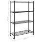 vidaXL Lagerregal mit 4 Böden und Rollen 90x35x142 cm Schwarz 200 kg vidaXL Lagerregal mit 4 Böden und Rollen 90x35x142 cm Schwarz 200 kg