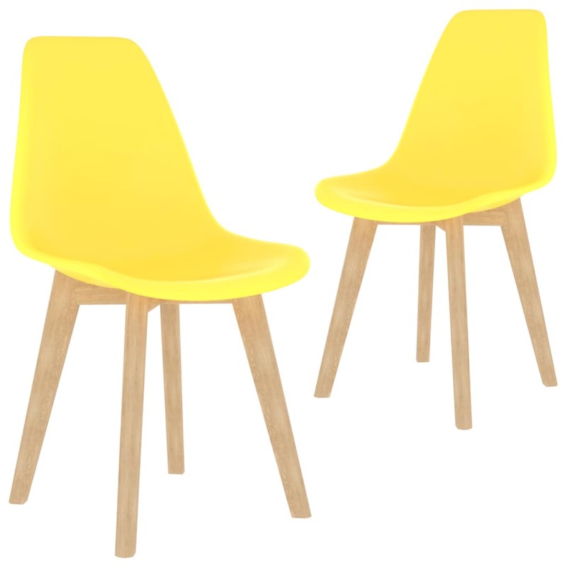 vidaXL Esszimmerstühle 2 Stk. Gelb Kunststoff vidaXL Esszimmerstühle 2 Stk. Gelb Kunststoff