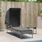 vidaXL Sonnenliege mit Dach Grau Poly Rattan vidaXL Sonnenliege mit Dach Grau Poly Rattan