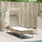 vidaXL Sonnenliege mit Dach Beige Poly Rattan vidaXL Sonnenliege mit Dach Beige Poly Rattan