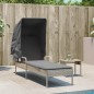 vidaXL Sonnenliege mit Dach und Tisch Hellgrau Poly Rattan vidaXL Sonnenliege mit Dach und Tisch Hellgrau Poly Rattan