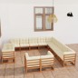 13-tlg. Garten-Lounge-Set Kissen Honigbraun Kiefer Massivholz 13-tlg. Garten-Lounge-Set Kissen Honigbraun Kiefer Massivholz