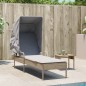vidaXL Sonnenliege mit Dach und Tisch Beige Poly Rattan vidaXL Sonnenliege mit Dach und Tisch Beige Poly Rattan