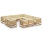 13-tlg. Garten-Lounge-Set Kissen Honigbraun Kiefer Massivholz 13-tlg. Garten-Lounge-Set Kissen Honigbraun Kiefer Massivholz