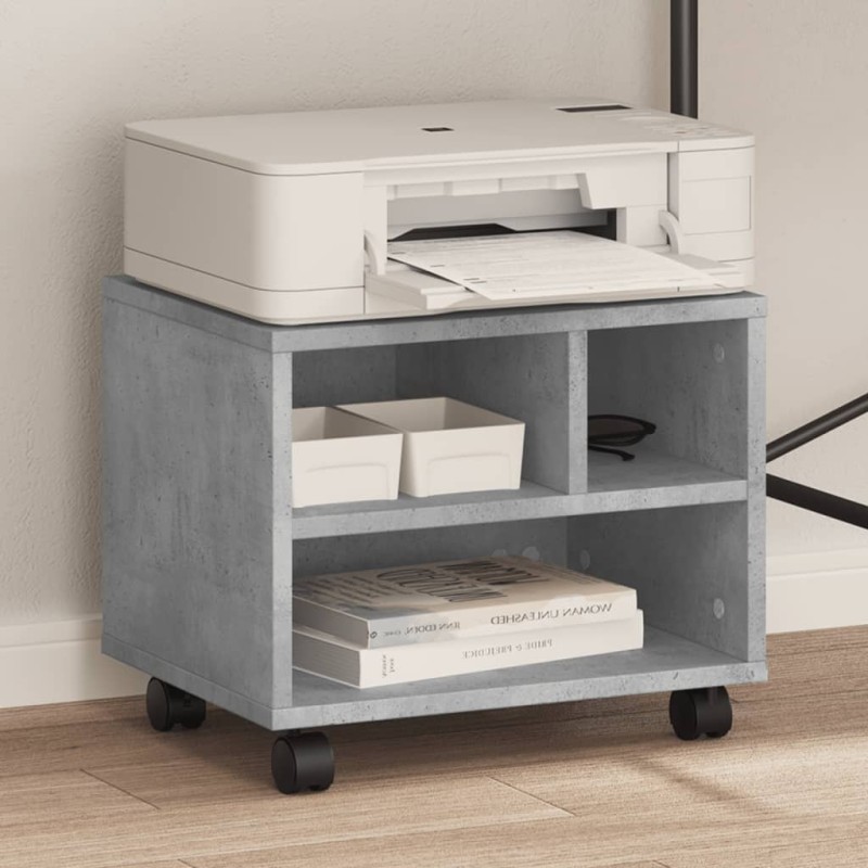 vidaXL Druckerständer mit Rollen Betongrau 41x32x34,5 cm vidaXL Druckerständer mit Rollen Betongrau 41x32x34,5 cm