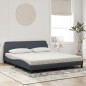 vidaXL Bett mit Matratze Dunkelgrau 180x200 cm Samt vidaXL Bett mit Matratze Dunkelgrau 180x200 cm Samt