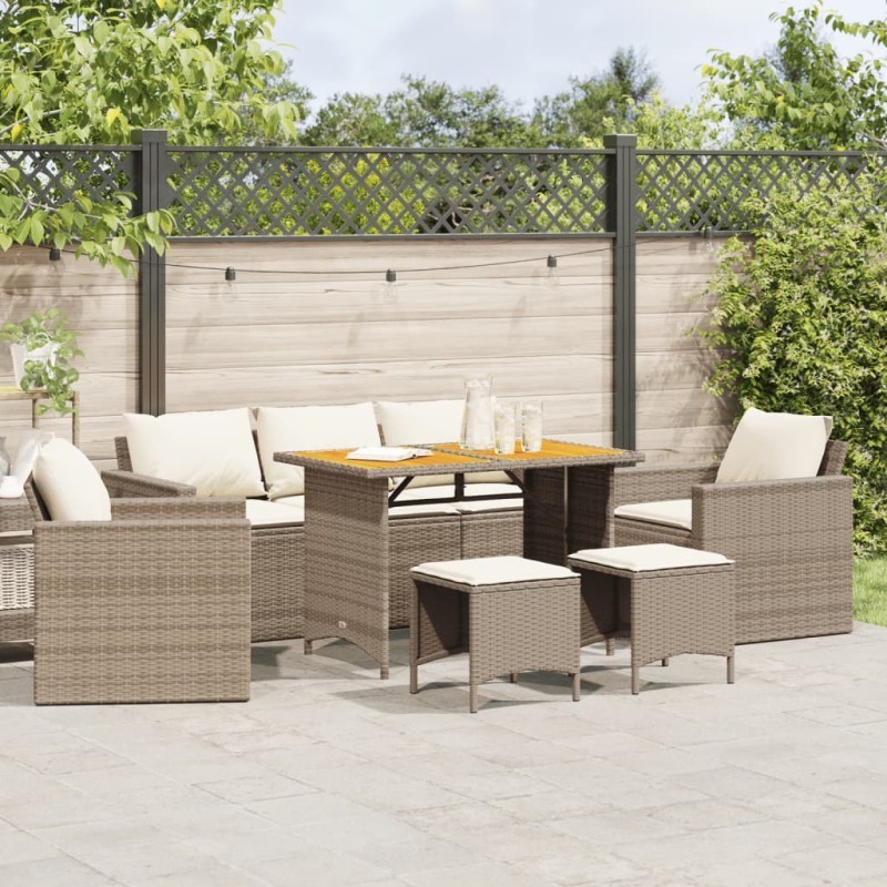 vidaXL 6-tlg. Garten-Sofagarnitur mit Kissen Beige Poly Rattan vidaXL 6-tlg. Garten-Sofagarnitur mit Kissen Beige Poly Rattan