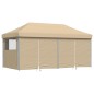 vidaXL Partyzelt Faltbar Pop-Up mit 4 Seitenteilen Beige vidaXL Partyzelt Faltbar Pop-Up mit 4 Seitenteilen Beige
