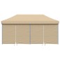 vidaXL Partyzelt Faltbar Pop-Up mit 4 Seitenteilen Beige vidaXL Partyzelt Faltbar Pop-Up mit 4 Seitenteilen Beige