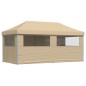 vidaXL Partyzelt Faltbar Pop-Up mit 4 Seitenteilen Beige vidaXL Partyzelt Faltbar Pop-Up mit 4 Seitenteilen Beige