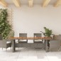 vidaXL Gartentisch mit Akazienholz-Platte Grau 240x90x75cm Poly Rattan vidaXL Gartentisch mit Akazienholz-Platte Grau 240x90x75cm Poly Rattan