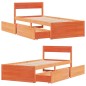 vidaXL Massivholzbett ohne Matratze Wachsbraun 100x200 Kiefernholz vidaXL Massivholzbett ohne Matratze Wachsbraun 100x200 Kiefernholz
