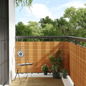 vidaXL Balkon-Sichtschutz Hellbraun 1000x80 cm Poly Rattan