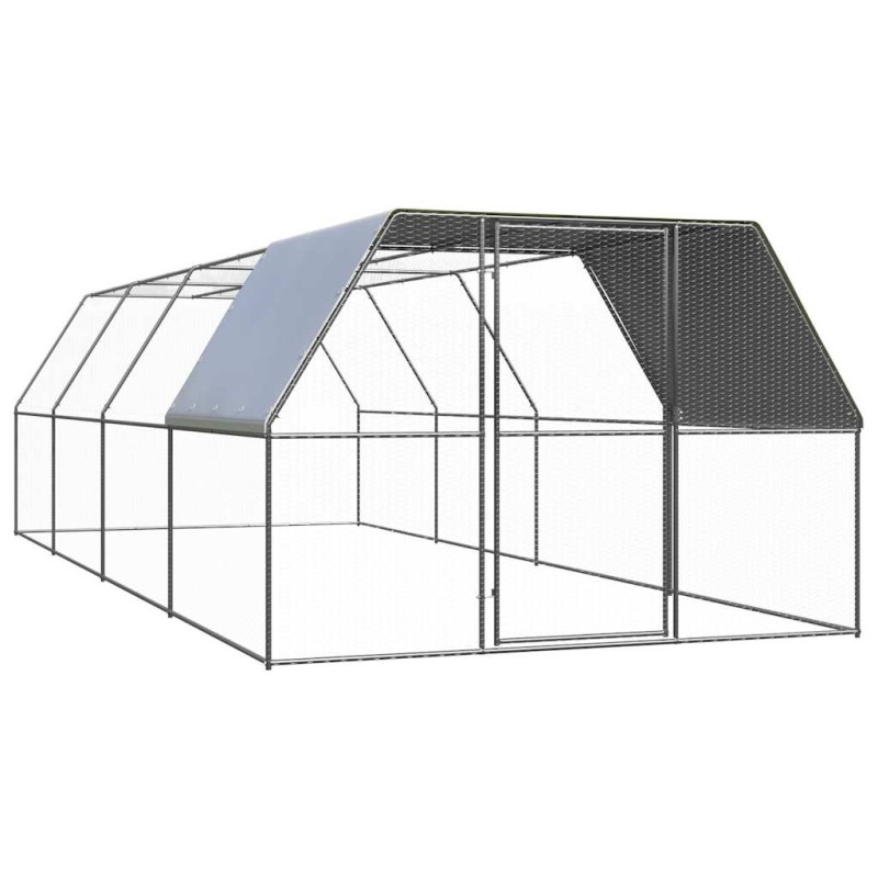 vidaXL Hühnerkäfig 3x8x2 m Verzinkter Stahl vidaXL Hühnerkäfig 3x8x2 m Verzinkter Stahl