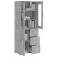 Highboard Betongrau 69,5x34x180 cm Holzwerkstoff Highboard Betongrau 69,5x34x180 cm Holzwerkstoff