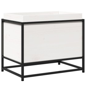 vidaXL Pflanzkübel Weiß 60x40x50 cm Massivholz Kiefer