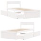 vidaXL Massivholzbett ohne Matratze Weiß 75x190 cm Kiefernholz vidaXL Massivholzbett ohne Matratze Weiß 75x190 cm Kiefernholz